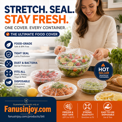 🔥Limited time  50% off！🥗Say goodbye to troublesome traditional cling film! 🍽️ Disposable Stretch Bowl Covers – Keep Food Fresh & Protected Easily