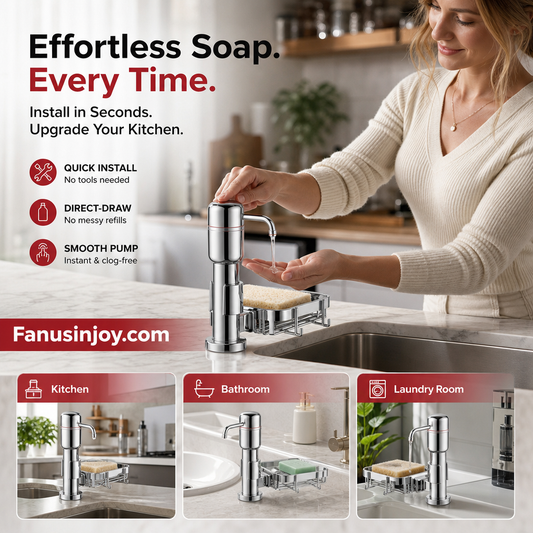 👨‍🍳Recommended by kitchen pros! Cut your time by 50%-Quick Install Kitchen Soap Dispenser
