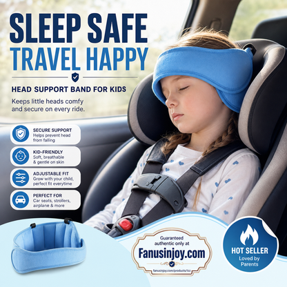 📢📢50% OFF !! 👧Protect your child’s sleep safety ⏰Kids Car Sleeping Head Support Band – Adjustable Toddler Sleep Headrest Pillow, Anti-Droop Child Head Stabilizer for Car Seats