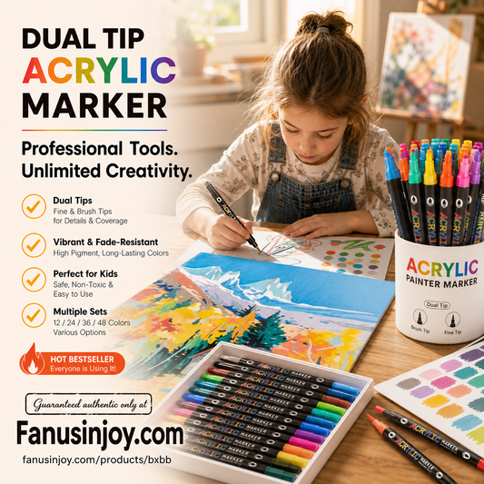 ✨️Amazing 50% Off！👩‍🎨Recommended by Painters！🌈A Must‑Have for Painting Enthusiasts!🌈Dual Tip Acrylic Paint Pen Marker
