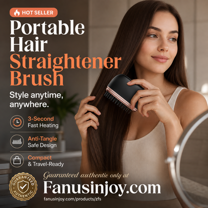 ✨️Limited time 50% off! 🔥Heats in 3 seconds 👱‍♀️style your hair anytime anywhere!Mini Cordless Hair Straightener Comb