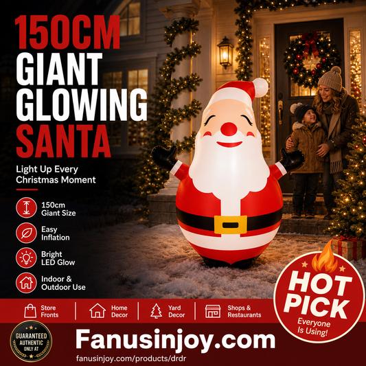 🎄🎅Christmas Special 50% Off！🤶Santa Claus is coming to your home with gifts！🎁150cm Inflatable Santa Claus Tumbler with LED Light Christmas Outdoor Party Decoration