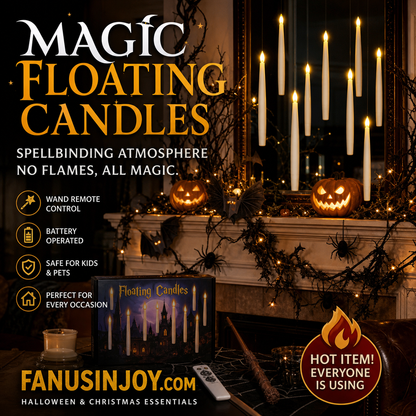 🎃Early Halloween warm-up 50% off！🔮Turn into a magician instantly！🕯️Halloween Decorations-Floating Candles with Wand