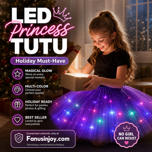 ✨️Surprise 50% Off！👸Become a glowing princess！👗LED Light Up Sequin Tutu Skirt Star Mesh Princess Skirt for Girls and Adults