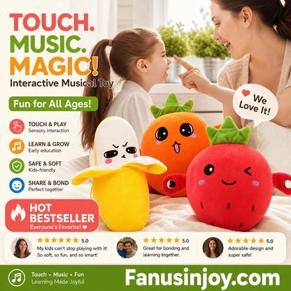 ✨️Surprise 50% discount！🍓Give him a joyful childhood！🎶Fruit Sensor Beat Interactive Doll