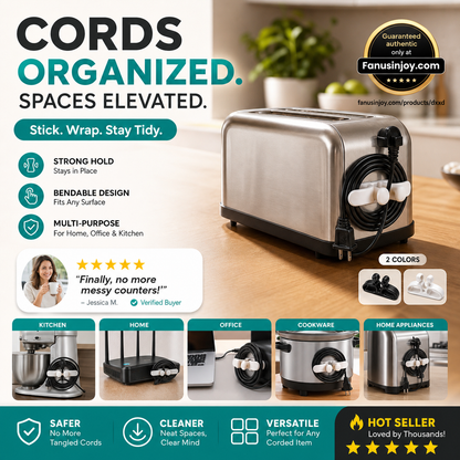 🎁Special Offer Buy 3 Get 2 Free! 🏠Say goodbye to messy wires! Keep your home tidy! 🔌 Self-Adhesive Silicone Appliance Cord Organizer ✨