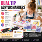 ✨️Amazing 50% Off！👩‍🎨Recommended by Painters！🌈A Must‑Have for Painting Enthusiasts!🌈Dual Tip Acrylic Paint Pen Marker