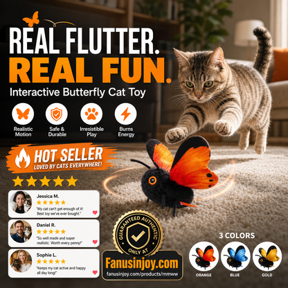 🦋🐱 Smart Sensing Flapping Butterfly Toy – 50% OFF! 🐈Perfect Playmate for Pets！Motion-activated, realistic flight, interactive fun – keeps your cat engaged for hours. 🔥✨