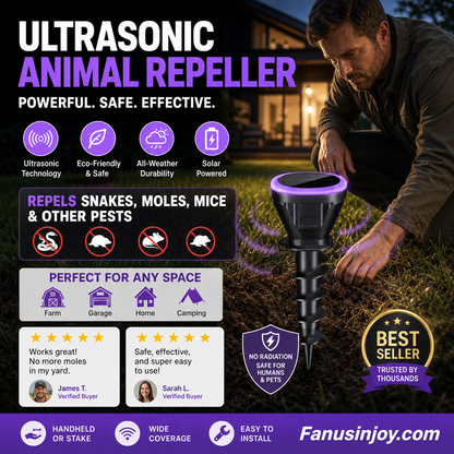 🔥Over 100,000 sold! 🛡️ Repel snakes, insects, rodents and protect your home! 🏡️ Solar Powered Ultrasonic Mouse Repeller