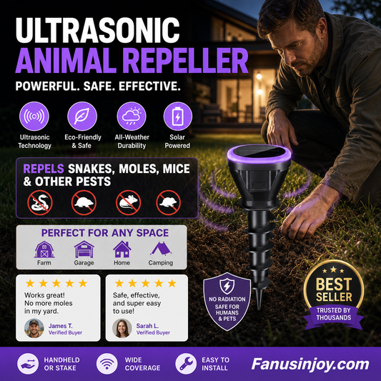 🔥Over 100,000 sold! 🛡️ Repel snakes, insects, rodents and protect your home! 🏡️ Solar Powered Ultrasonic Mouse Repeller