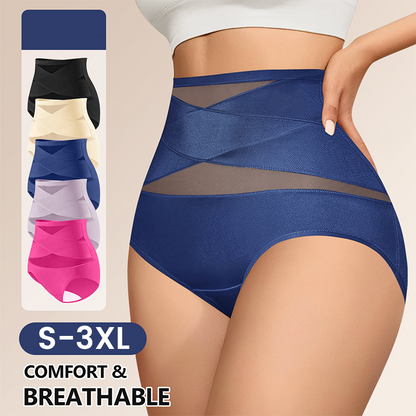 🌸 Last Day Special Price £ 9.99 ! 🔥Plus-Size High-Waist Cross Tummy Control Panties