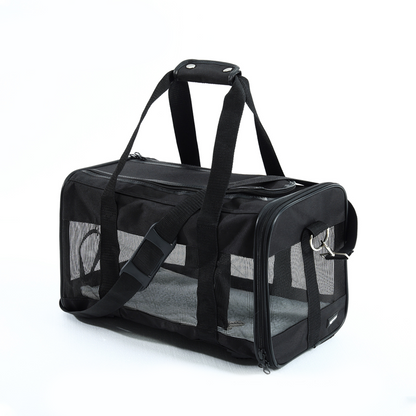 🔥Ditch your bulky hard-sided pet airline crate! 🐱🐕This airline-compliant carrier keeps you and your furry friend safer on flights.Breathable Pet Carrier Bag with Detachable Shoulder Strap