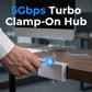 💥Limited Time 50% Off! 🖥️Tame messy computer cables! Clamp-On USB 3.0 Hub Aluminum Alloy 4-Port Docking Station