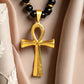 🔥Limited Time 50% OFF! ✝️New & Chic Trendy Item! Vintage Cross Pendant Necklace with Hematite Beads