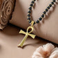 🔥Limited Time 50% OFF! ✝️New & Chic Trendy Item! Vintage Cross Pendant Necklace with Hematite Beads
