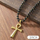 🔥Limited Time 50% OFF! ✝️New & Chic Trendy Item! Vintage Cross Pendant Necklace with Hematite Beads