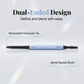 💥Amazing discount！👱‍♀️One-stroke design, reveal your natural beauty！Double-Ended Waterproof Angled Eyebrow Pencil