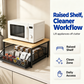 📢📢Flash 50% Off！🧂🍱Say goodbye to your messy desk ⏰2-Tier Kitchen Microwave Stand with Slide-Out Storage Drawer