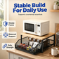 📢📢Flash 50% Off！🧂🍱Say goodbye to your messy desk ⏰2-Tier Kitchen Microwave Stand with Slide-Out Storage Drawer