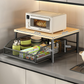 📢📢Flash 50% Off！🧂🍱Say goodbye to your messy desk ⏰2-Tier Kitchen Microwave Stand with Slide-Out Storage Drawer