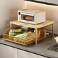 📢📢Flash 50% Off！🧂🍱Say goodbye to your messy desk ⏰2-Tier Kitchen Microwave Stand with Slide-Out Storage Drawer