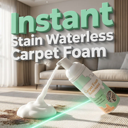 🧹🔥LIMITED TIME 50% OFF! 💦Waterless Carpet Foam Stain Remover, No-Rinse Fabric Cleaning Foam with Free Cleaning Towel for Carpet, Sofa, Mattress, Car Upholstery