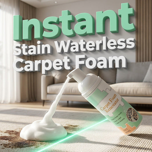 🧹🔥LIMITED TIME 50% OFF! 💦Waterless Carpet Foam Stain Remover, No-Rinse Fabric Cleaning Foam with Free Cleaning Towel for Carpet, Sofa, Mattress, Car Upholstery