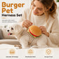 ⏳Limited-time 50% off⏰ Offer your furry friend a comfortable travel experience!🦮Cute Hamburger Pet Harness and Leash Set with Mini Backpack🍔🦮