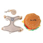 ⏳Limited-time 50% off⏰ Offer your furry friend a comfortable travel experience!🦮Cute Hamburger Pet Harness and Leash Set with Mini Backpack🍔🦮