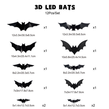 🎃Halloween ✨️Surprise 50% Off！🦇Best Atmosphere‑Boosting Decor！🎃Bats Descend On Your Home！🦇✨3D Bat LED Wall Light Decor
