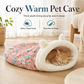 🐱🛏️Semi-Enclosed Hooded Pet Sleeping Bag Cave Bed | Draft-Blocking, Cozy Indoor Winter Rest Spot📦