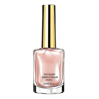 Moonlight Pearl Nail Polish Shimmering Milk Tea Color Air Dry Long Wear