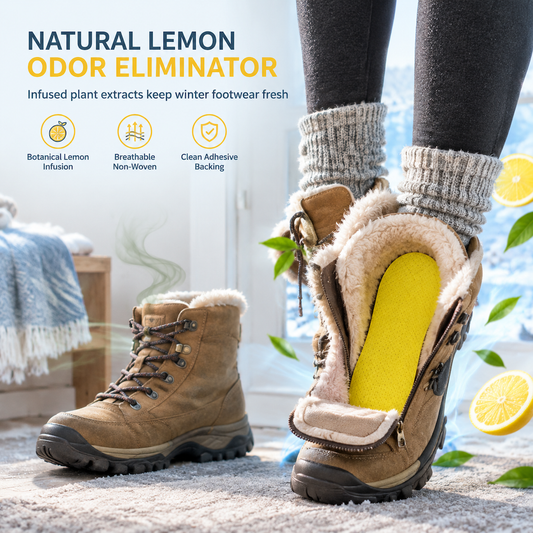 Lemon Scented Shoe Deodorizer Patches Odor Eliminating Stickers for Sneakers and Insoles 10 Pieces