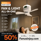 💥Surprise 50% off! 💡Bright and cool anytime, anywhere! Rechargeable Ceiling Fan with LED Light