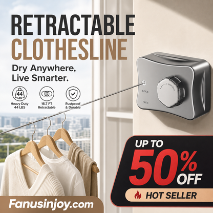 🔥Amazing 50% OFF! 🏡️Expand your home space anywhere. Place it wherever you want! Indoors Wall Mounted Retractable Clothesline