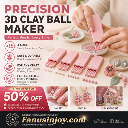 ⏳️Limited Time 50% OFF, as low as🔥 £12.99 per set！👩🏻‍🎨Essential tools for craft lovers！3D Printed Mini Clay Ball Maker Set