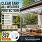 ✨️Amazing 50% Off！🌦️Shelter from wind and rain while you enjoy the beautiful scenery!🛡️🌧️Heavy Duty Weatherproof Clear Tarps 14 Mil