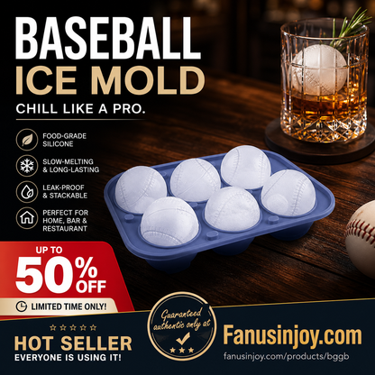 🎁Unit price as low as £9.99！🧊🥃Must‑have cooling gadget for summer！⚾️Baseball Sphere Ice Cube Mold❄️