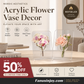 🌸LAST DAY SPECIAL PRICE!!🌸Nordic Transparent Acrylic Vase | Elegant Desktop Plant Holder & Home Decor | Modern Centerpiece for Living Room & Wedding Tables