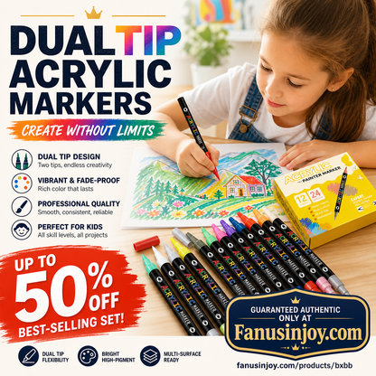✨️Amazing 50% Off！👩‍🎨Recommended by Painters！🌈A Must‑Have for Painting Enthusiasts!🌈Dual Tip Acrylic Paint Pen Marker