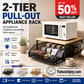 📢📢Flash 50% Off！🧂🍱Say goodbye to your messy desk ⏰2-Tier Kitchen Microwave Stand with Slide-Out Storage Drawer